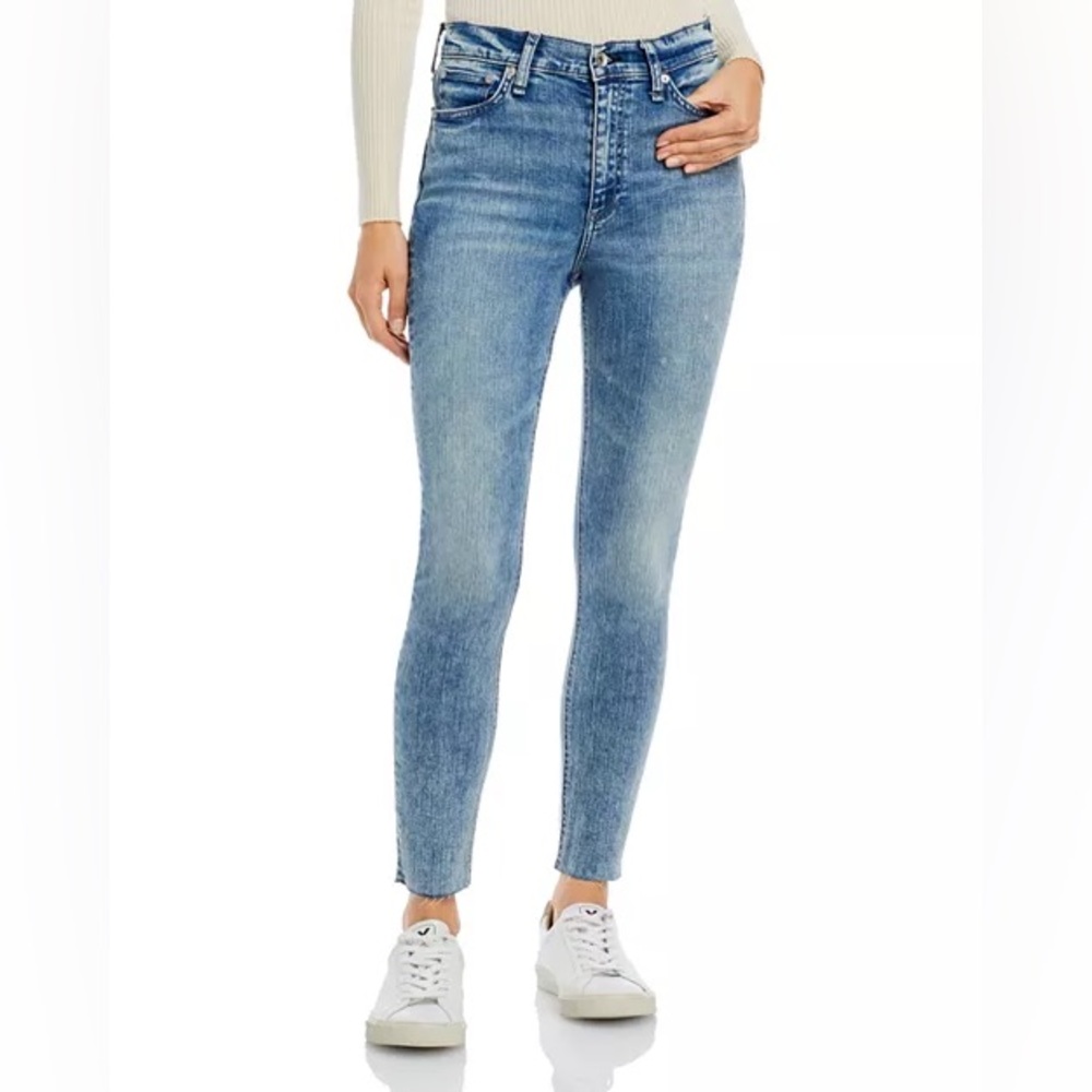rag & bone, Nina High Rise Ankle Skinny Jeans in Pearl, Size 24